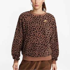 Nike xl sweater cheetah print brown